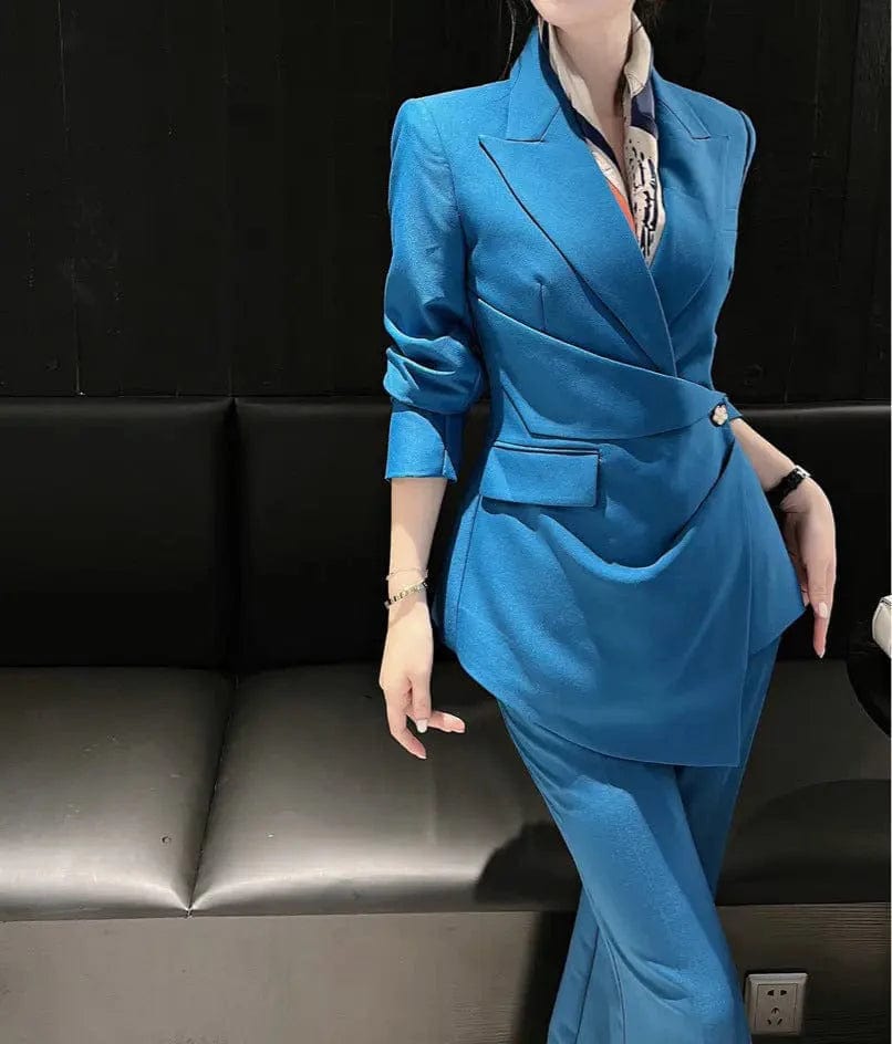 solovedress Fashion Leisure Women Suit Single Buttons Peak Lapel Blazer