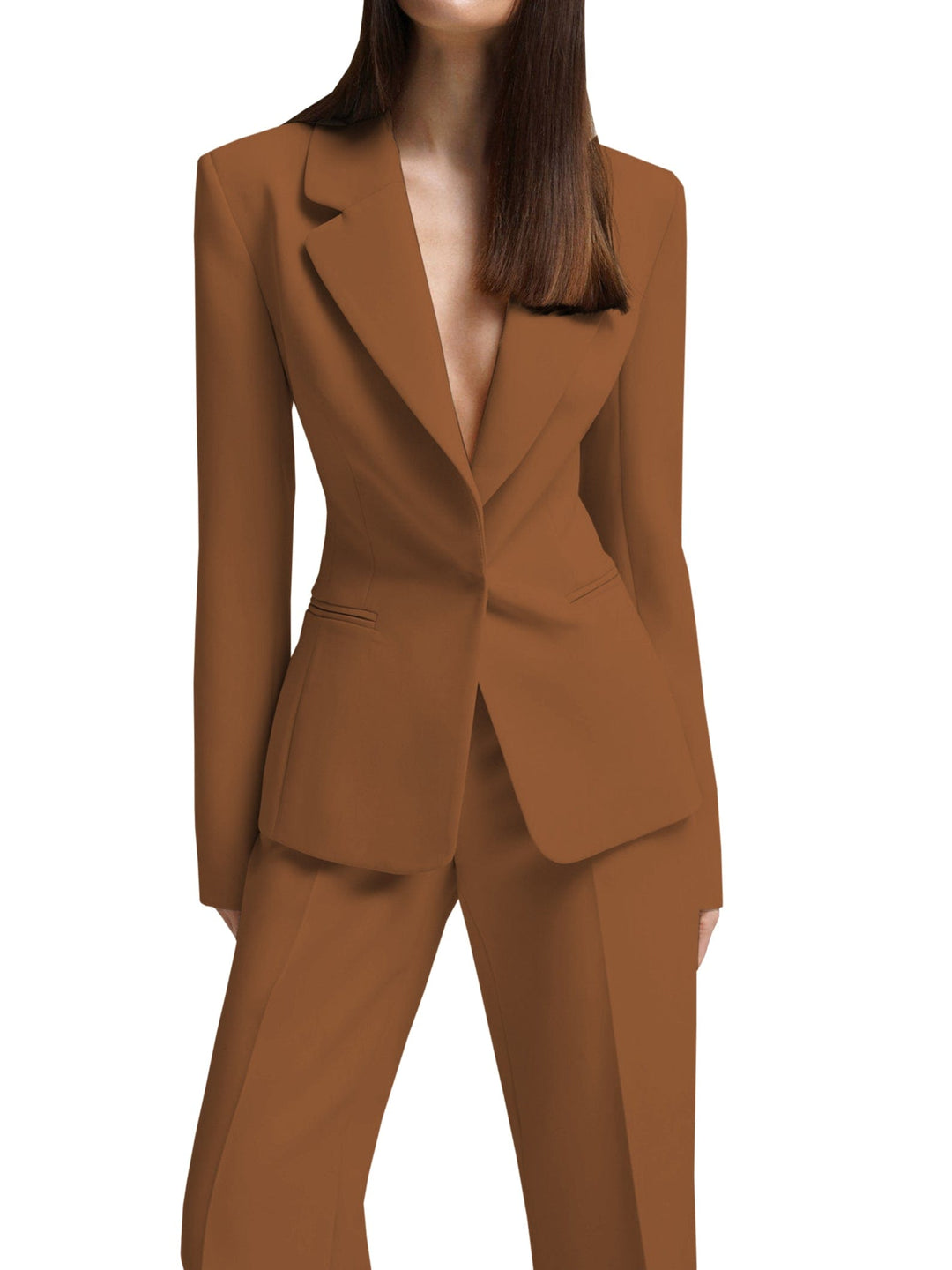 solovedress Women's Stylish Casual Suit 2 Piece Single Buttons Notch Lapel Blazer (Blazer+Pants)