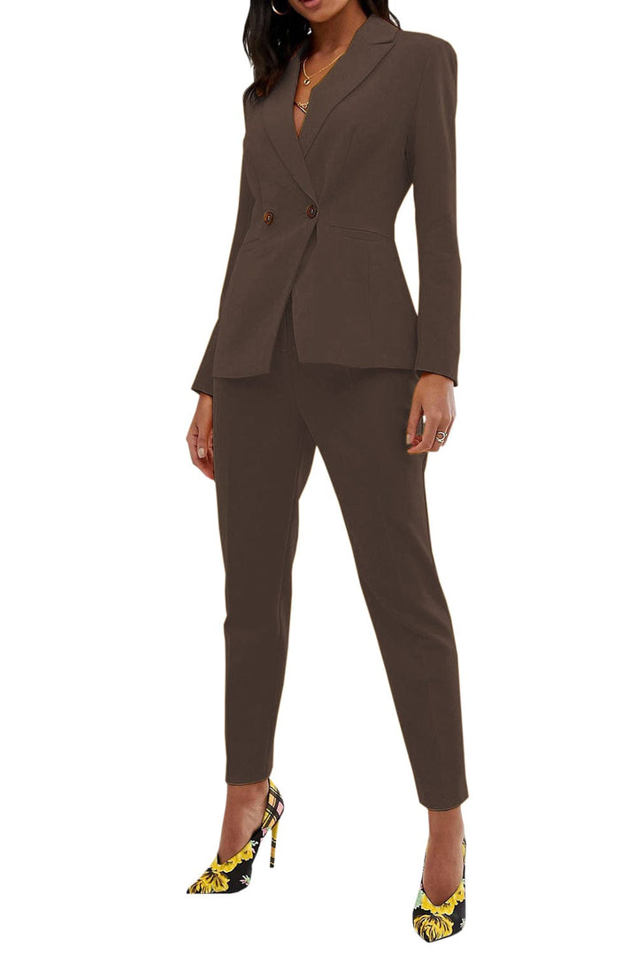 solovedress Women Suit 2 Piece Business Casual Peak lapel Blazer(Blazer+Pants)